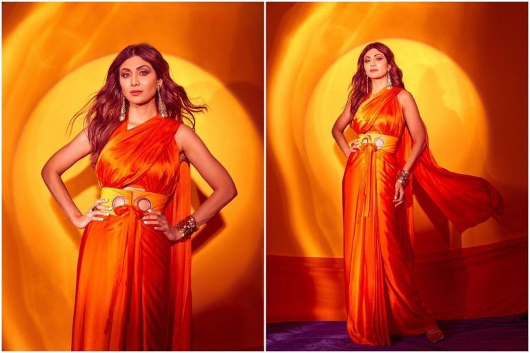 Shilpa Shetty Gives a Modern Twist to Ethnic Fashion in a Double Pallu Saree Worth Rs 24,500